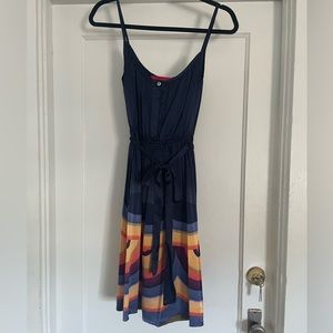 Modern Amusement Silk Henley Tank Dress Sz M